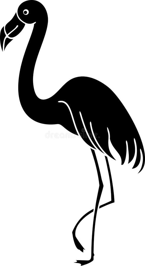 Black silhouette of flamingo on white background. Black silhouette of flamingo isolated on white background vector illustration Black silhouette of flamingo on white background. Black silhouette of flamingo isolated on white background vector illustration