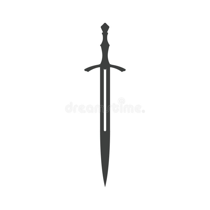 Vector Drawing Knight's Longsword Long Blade Weapon Medieval