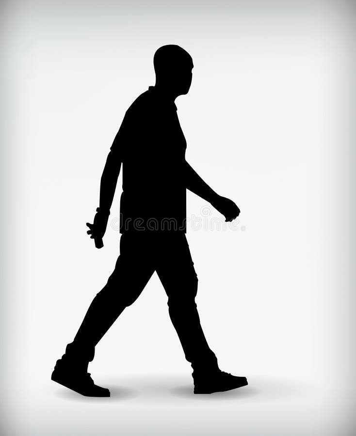 Black Silhouette of a Man Vector Illustration Stock Vector