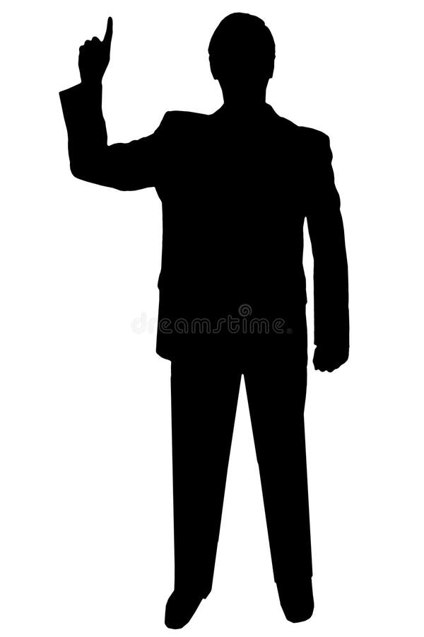Black silhouette man on white