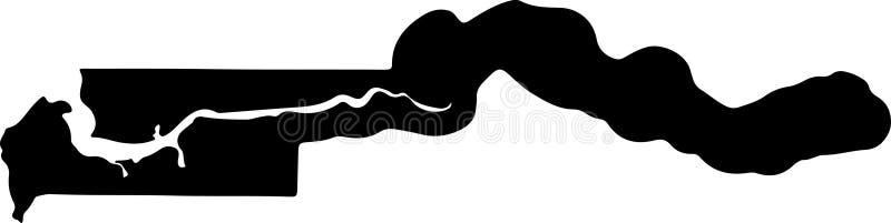 Gambia silhouette map with transparent background vector illustration