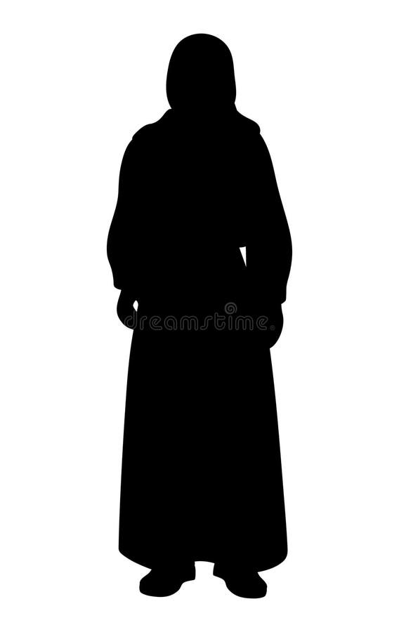 Black Silhouette of a Muslim Female Character, Woman Vector Stock ...