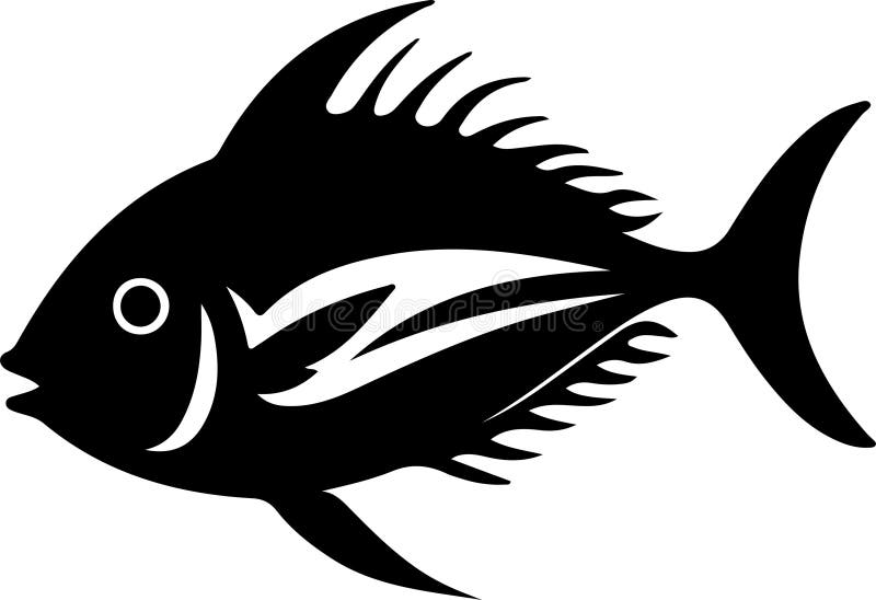 Pompano Black Silhouette Generative Ai vector illustration