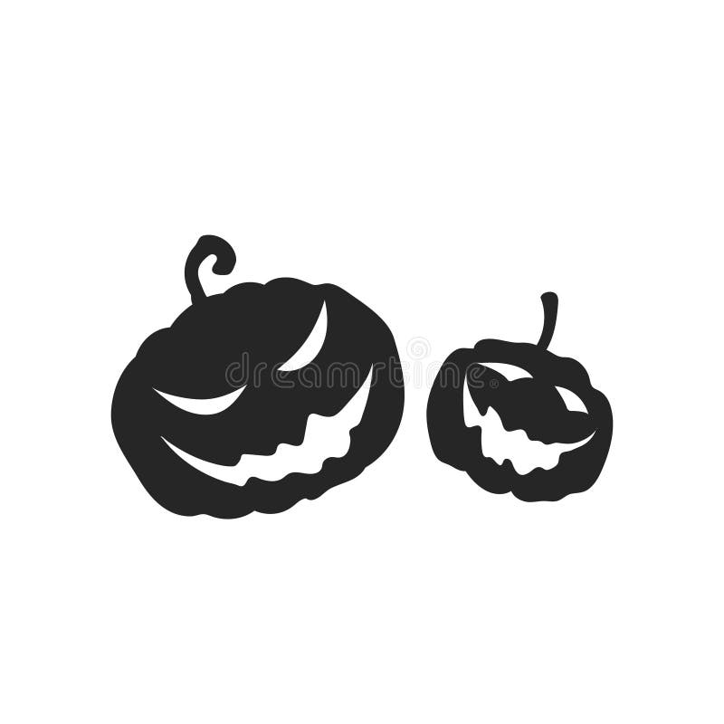 Black silhouette of pumpkins. Halloween party. Isolated image of holiday symbol. Celebration monster vector illustration Black silhouette of pumpkins. Halloween party. Isolated image of holiday symbol. Celebration monster vector illustration
