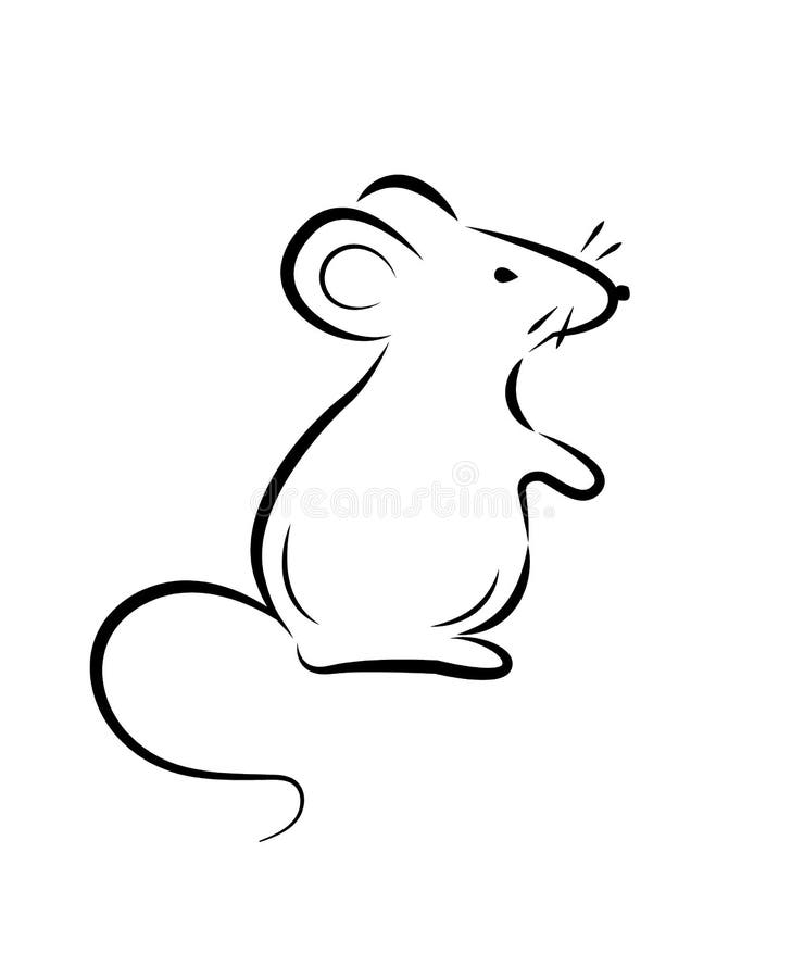 Black Silhouette of a Rat or Mouse on a White   Illustration. Symbols of 2020 Chinese New Year. Stock Vector - Illustration  of animal, logo: 161055396