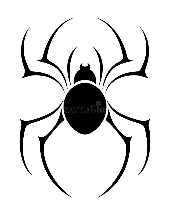 Black silhouette of a spider. Vector illustration. royalty free illustration Black silhouette of a spider. Vector illustration. royalty free illustration