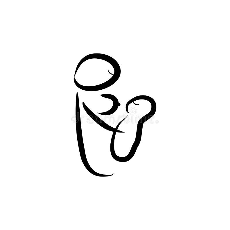 Black silhouette of woman with baby breast feeding. World Breastfeeding Day. World breastfeeding week. 1-7 August. stock illustration Black silhouette of woman with baby breast feeding. World Breastfeeding Day. World breastfeeding week. 1-7 August. stock illustration
