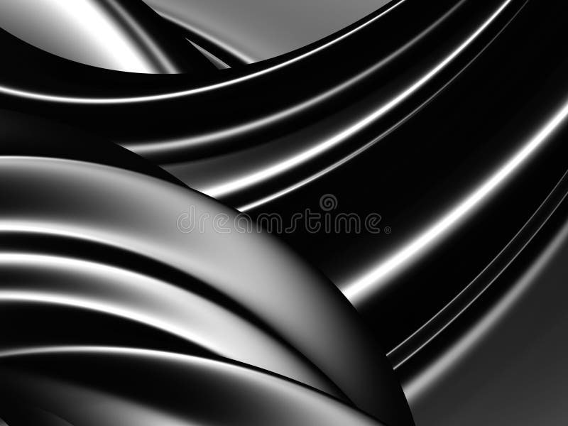 Black Silver Abstract Waves Pattern Metal Background