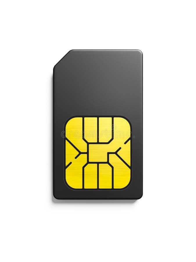 Black Sim Card Isolated On White Background Stock Illustration