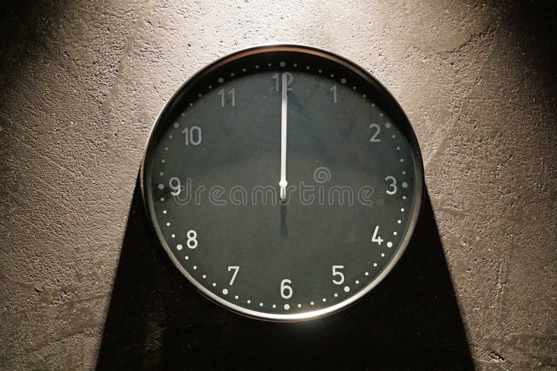 Midnight Clock Close Up stock photo. Image of noon, 12pm 254800