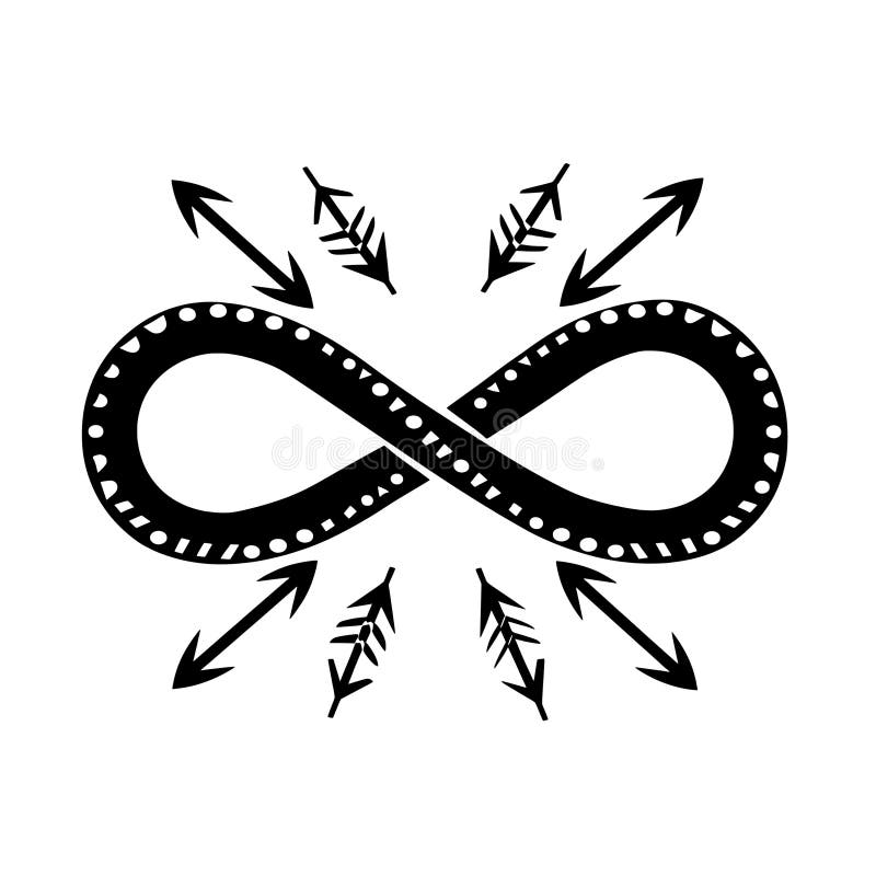 Black Simple Infinity Symbol with Arrows Going Around it, White ...