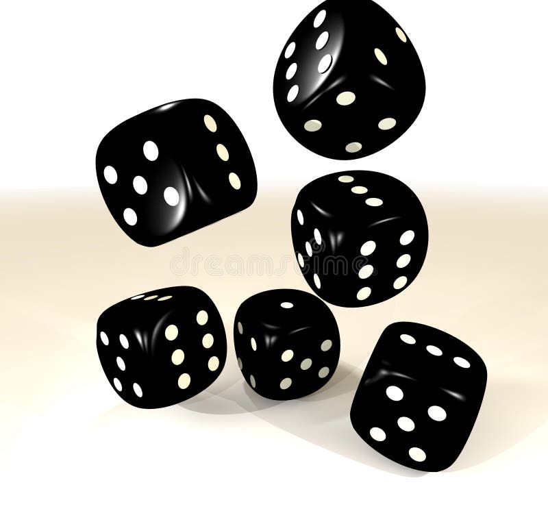 Black six dice