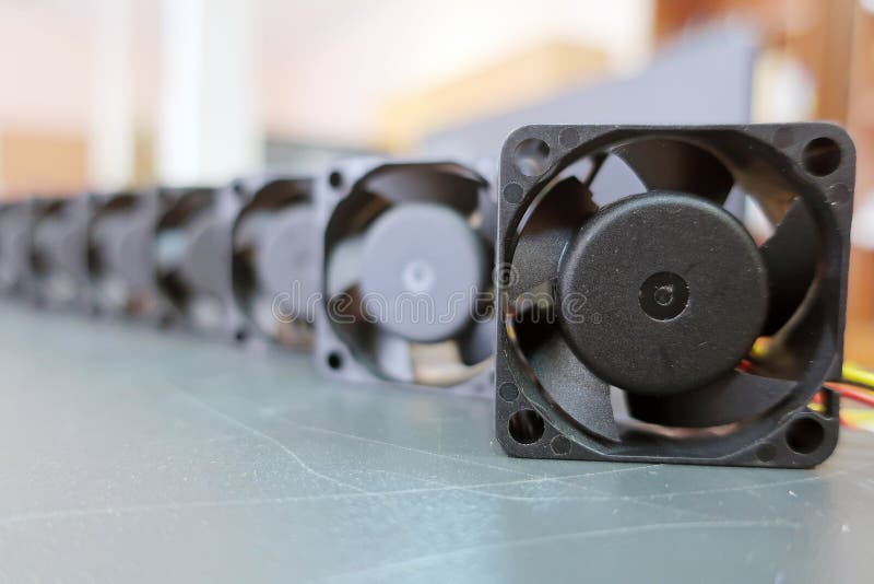 Small cooling fans on the table stock photography