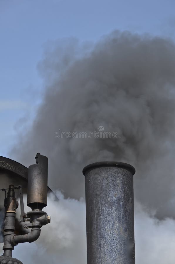 Black Smoke Billows from Steam Engine Stock Photo Image of classical