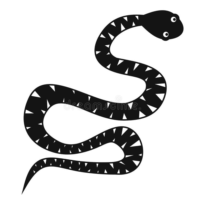 Black Snake  Wriggling Icon Simple  Style Stock Vector 