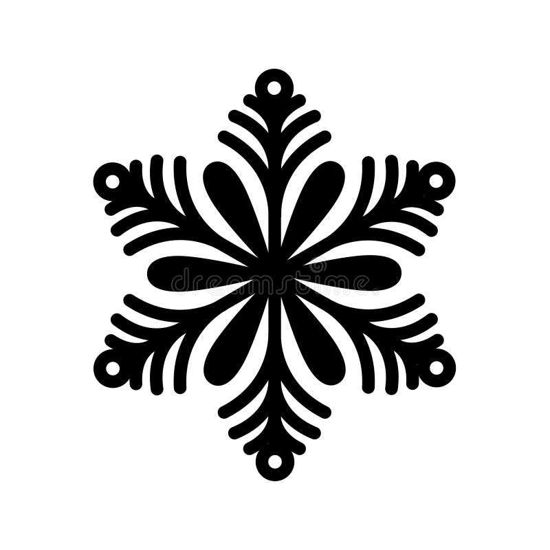 Black Snowflake. Icon Logo Design . Ice Crystal Winter Symbol. Template ...