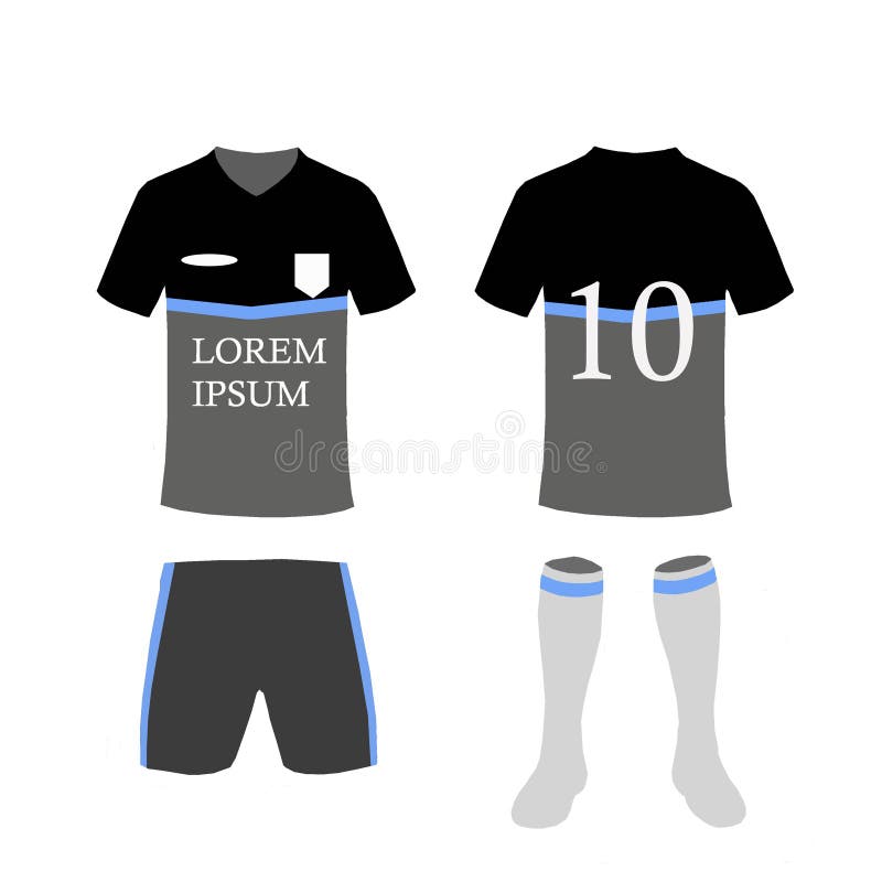 Black soccer Jersey stock illustration. Illustration of ideas 264708768