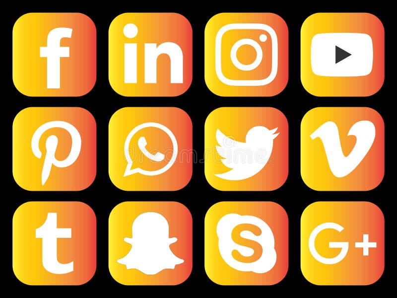 Social Media Orange Yellow Vector Illustration for  and Graphics Use