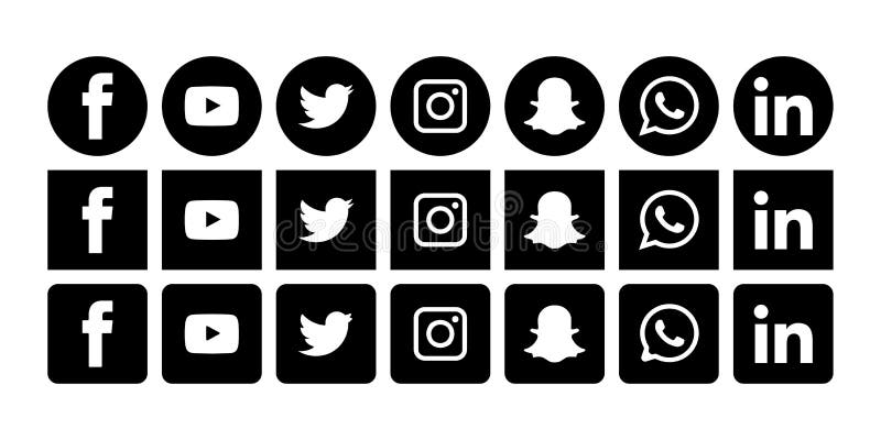 Colorful & Black & White Facebook Instagram Whats-app Twitter Logos ...