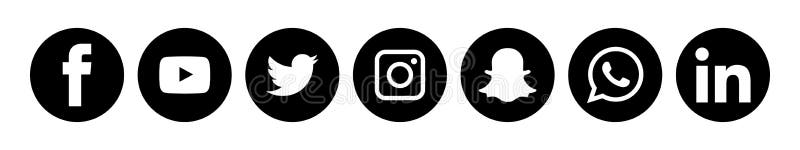 Colorful & Black & White Shading Social Media Icons Set of Facebook ...