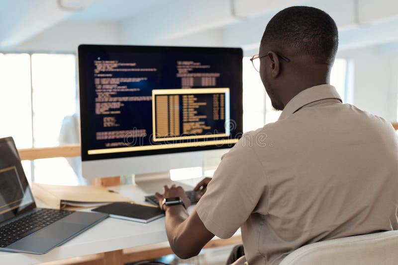 Developer Testing Code of New Application stock image