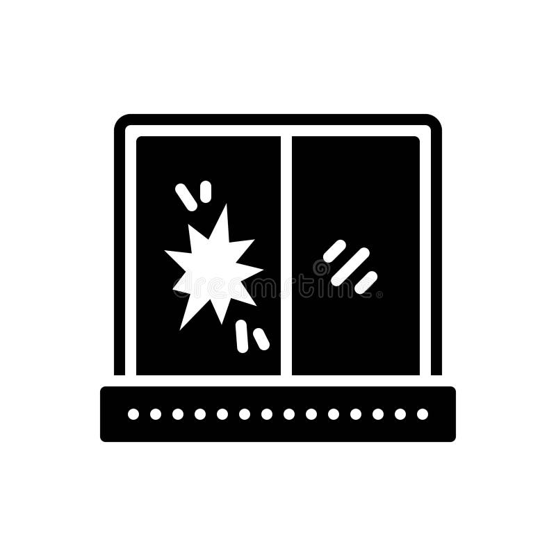 Black solid icon for Broken, split and burst stock illustration