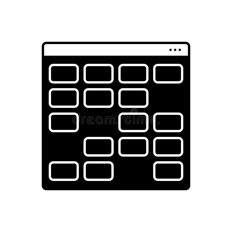 Black solid icon for Card, sorting and gambling stock illustration