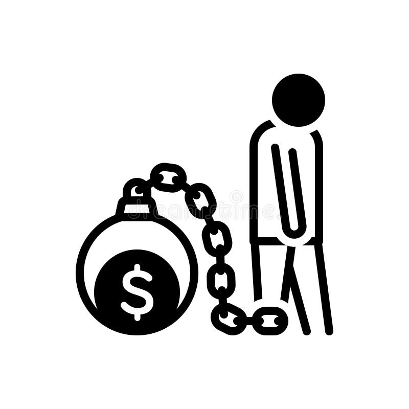 Black Solid Icon for Debt, Financial and Loan Stock Illustration