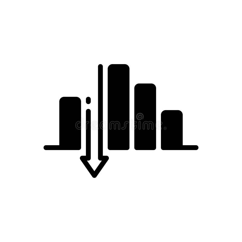 Black solid icon for Down, below and financial. Black solid icon for Down, below, downward, reduce, graph, financial and decrease. Decrease logo vectors
