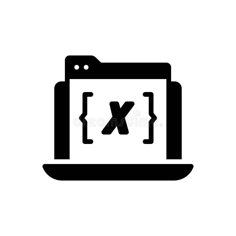 Black Solid Icon for Variables, Math and Code Stock Vector ...