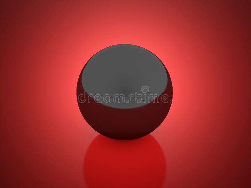 Black sphere on red