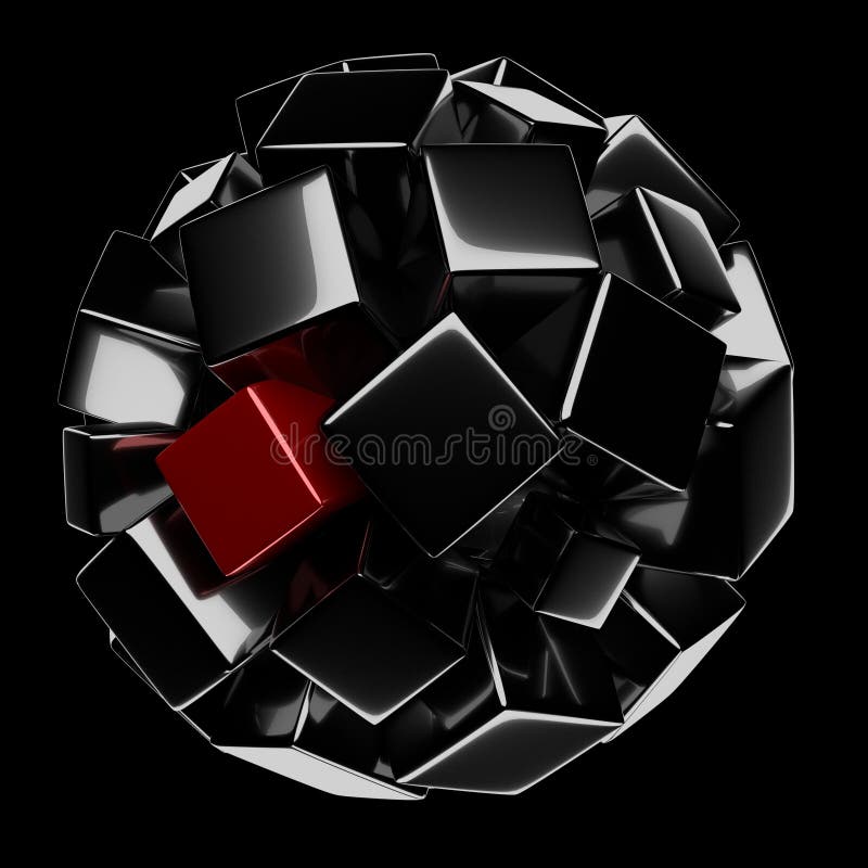 Black Sphere with Red Element