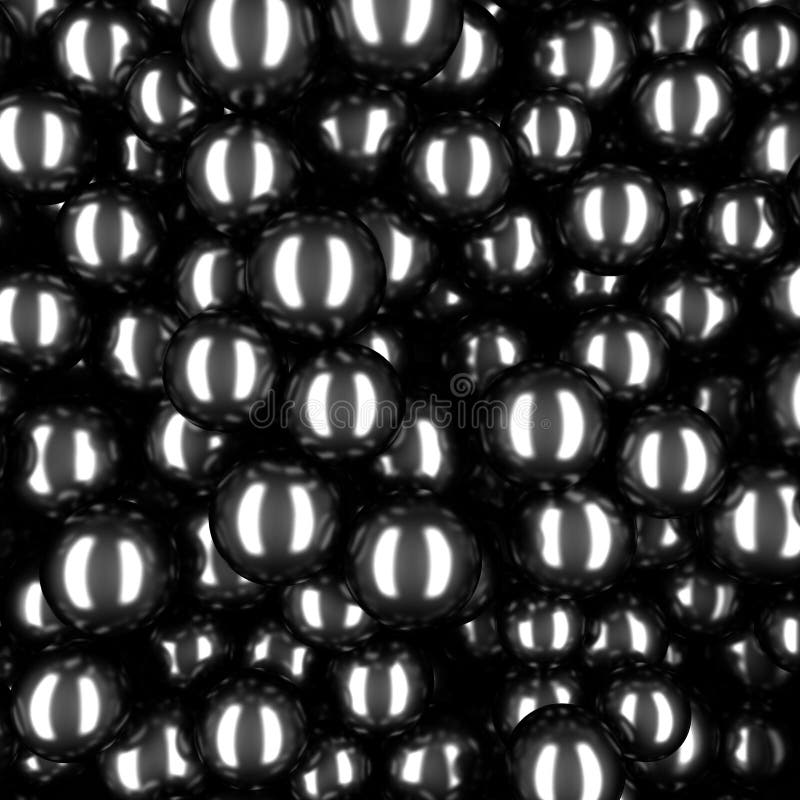 Black Spheres Elegant Glossy Dark Background Stock Illustration
