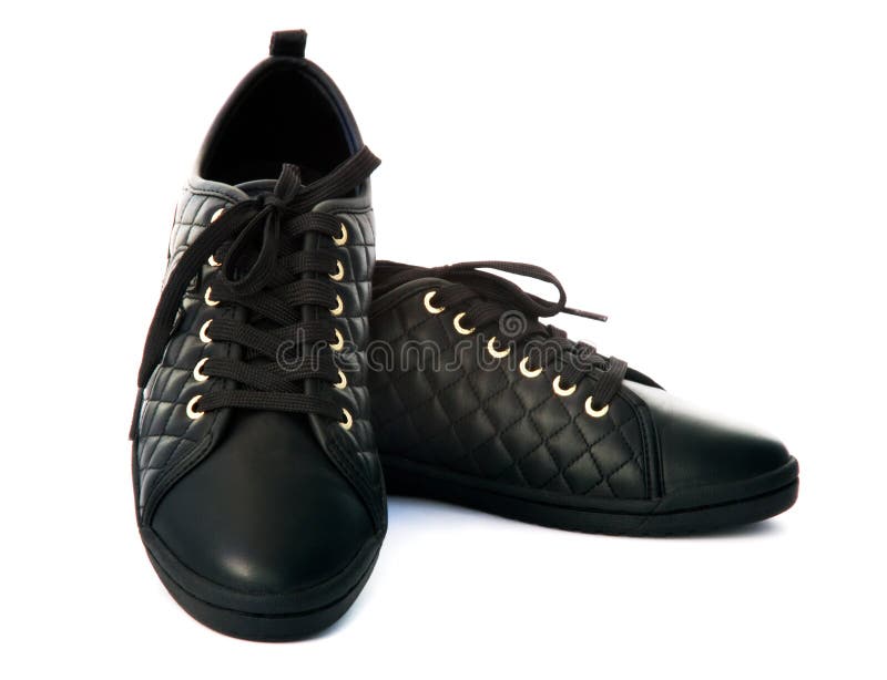 Black sport shoes stock image. Image of walking, boots 22801409