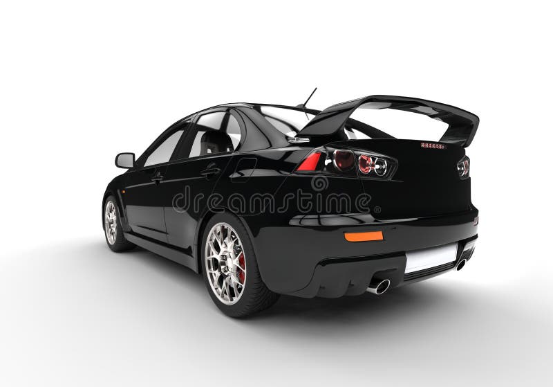 Black Sports Car on White Background Stock Illustration - Illustration