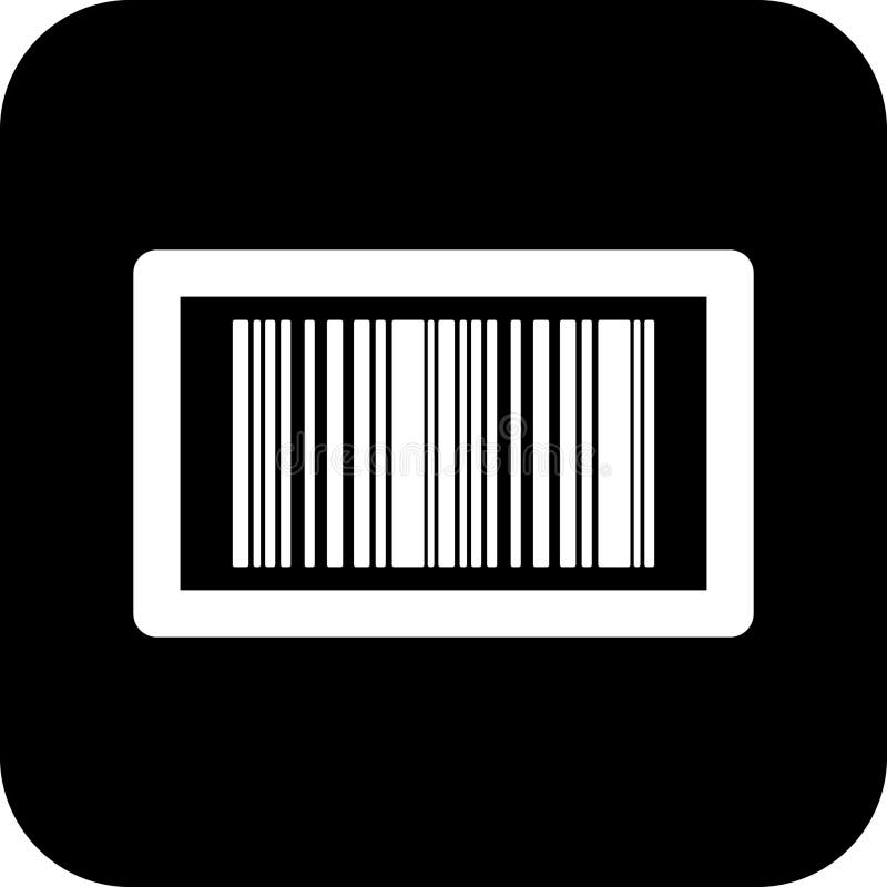 Black Square Barcode Vector Icon, simple line vector for UI UX design. Symbol for website and mobile app interface and navigation stock illustration