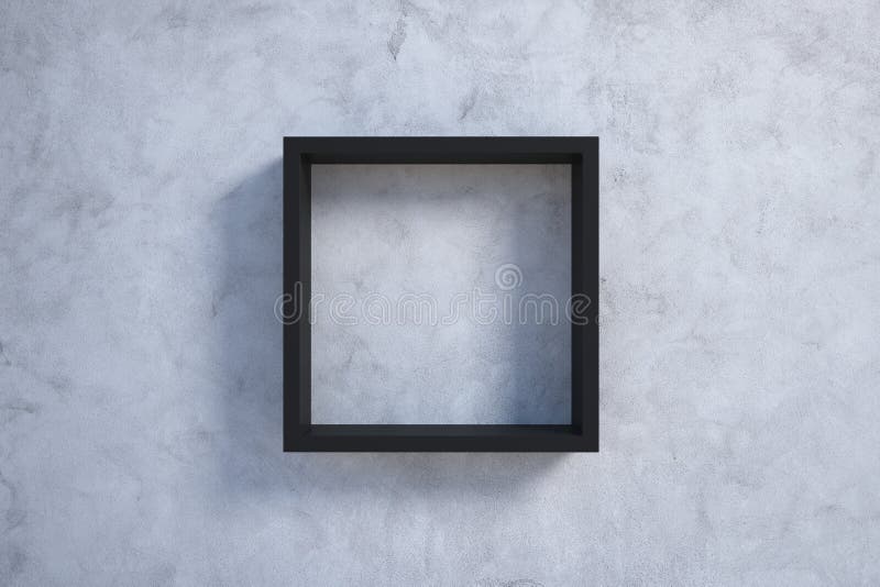Black Picture Frame on Concrete Wall Stock Illustration Illustration