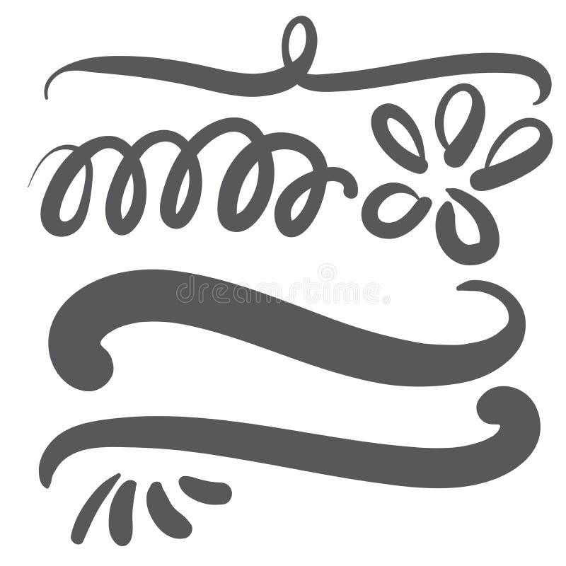 Swoosh Curls Swash Swish with Scribbles and Squiggle Swooshes, S Stock  Vector - Illustration of curls, modern: 122129421