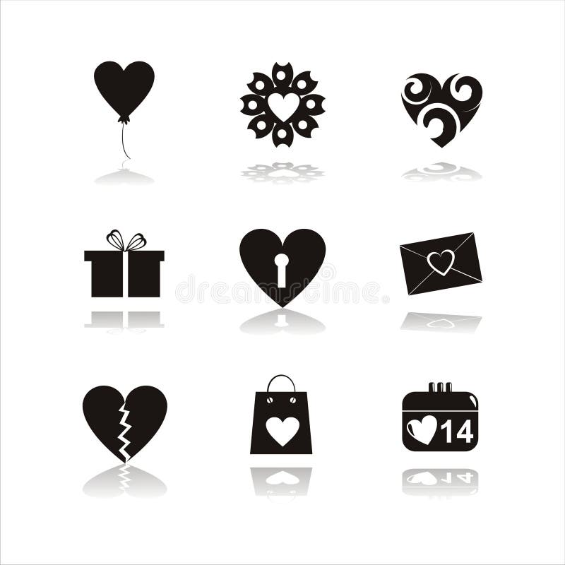 Black st. valentine s day icons