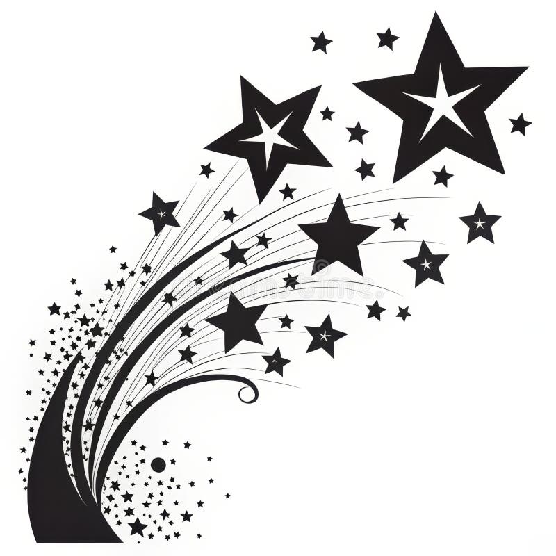 Black Starburst Design Vector Illustration, Fireworks, Celebration, Monochrome, Stars Fireworks, Vector Illustration stock illustration