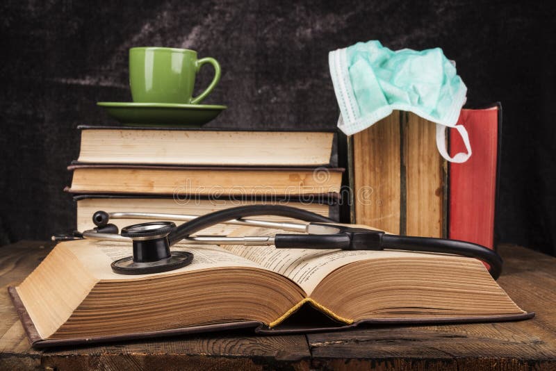 Black Stethoscope on Book