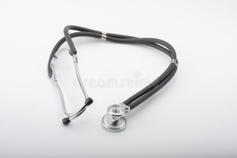 Black Stethoscope On White Background, Close Up View Stock Photo ...