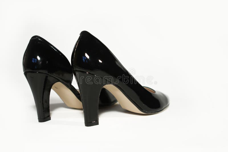 Black Stiletto High Heels on White Background Stock Photo - Image of ...