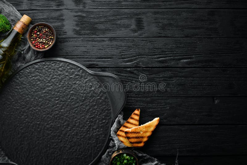 Black Stone Banner of Food, Vegetables and Spices. Stock Photo - Image of  kitchen, background: 183927172