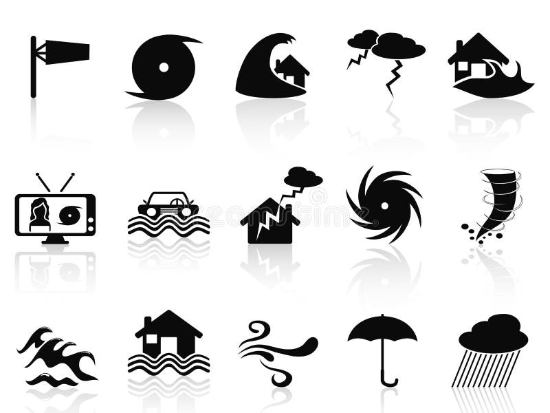 Black storm icons set vector illustration Black storm icons set vector illustration