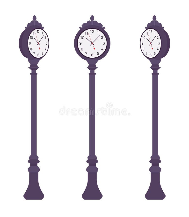 Black street clock set