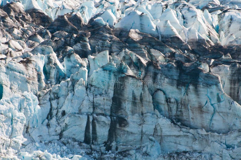 Black stress marks in glacier