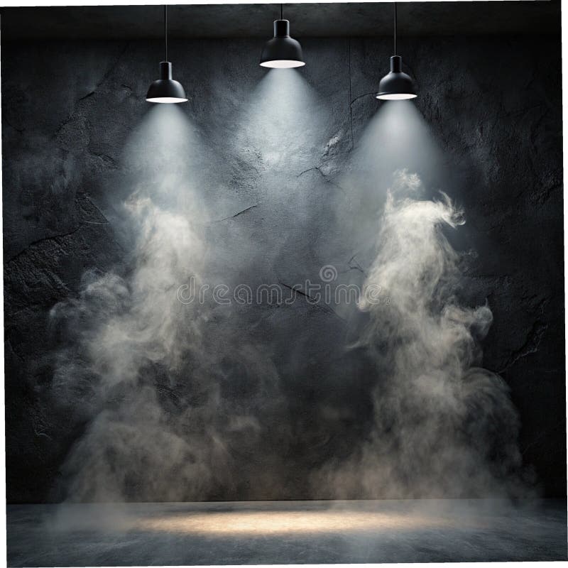 Black Studio Room with Spotlight for Product Showcase royalty ilustracja