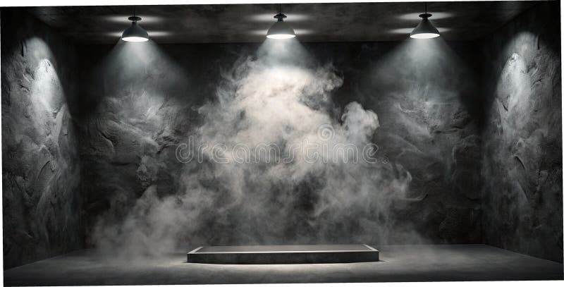 Black Studio Room with Spotlight for Product Showcase royalty ilustracja
