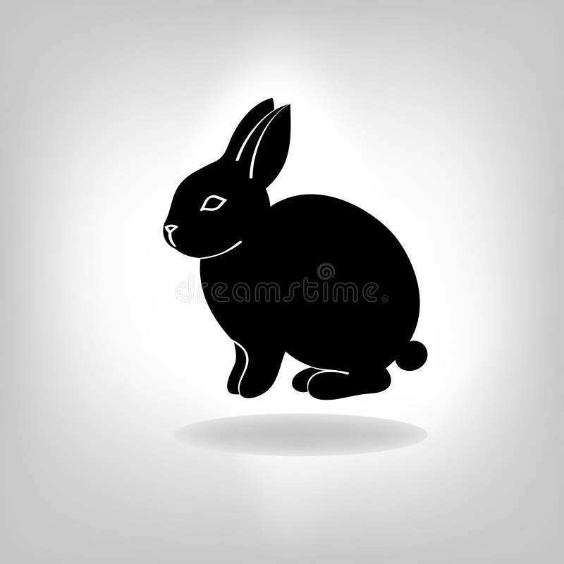 The black stylized silhouette of a rabbit royalty free illustration